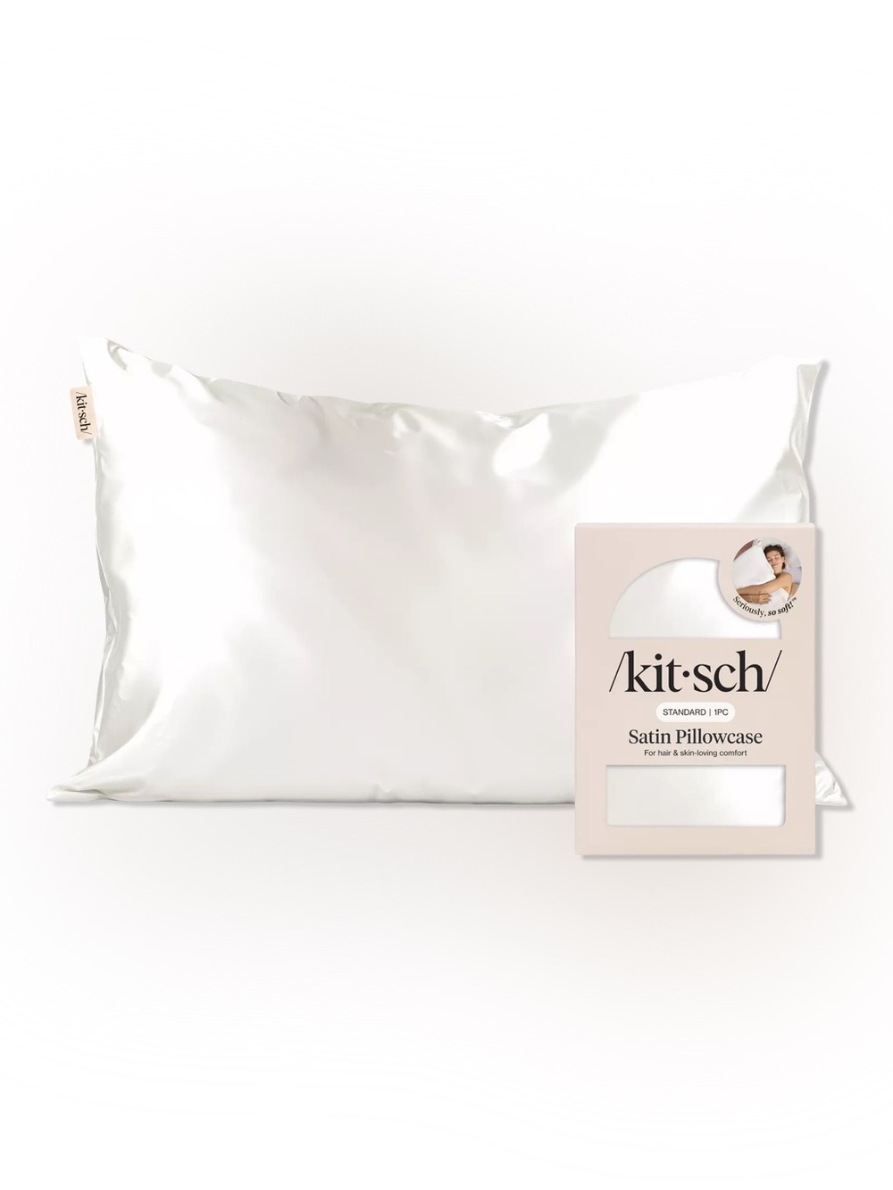 Kitsch Satin Pillowcase Standard Ivory NEW in packaging sleep better hair/ skin